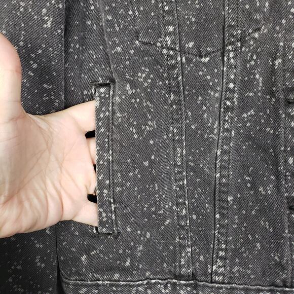 Levi Size S Denim Trucker Jacket Stonewash Gray Speckle Grunge Punk Rocker - Picture 2 of 10